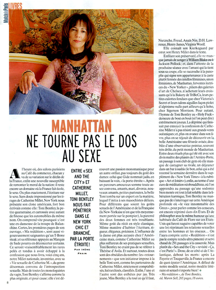 Toni Bentley THE SURRENDER in Paris Match